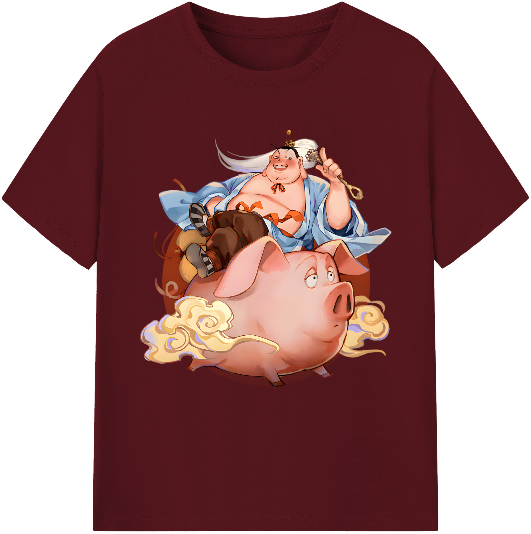 （画像用） Ne Zha 2 ナタ 魔童の大暴れ 綿100％半袖Tシャツ（フロントプリント）